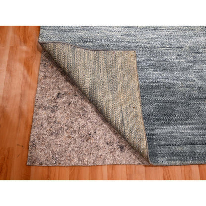 9'1"X12'2" Shades Of Gray Modern Plain Design 100% Wool Hand Knotted Rug