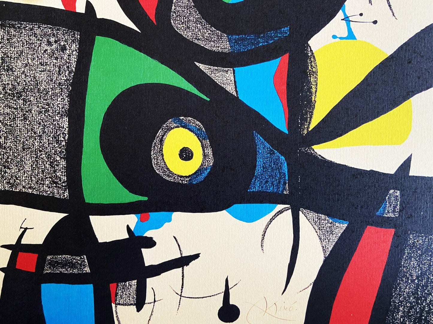 Joan Mir Lithograph Poligrafa Barcelona 1973 Published Signed Op