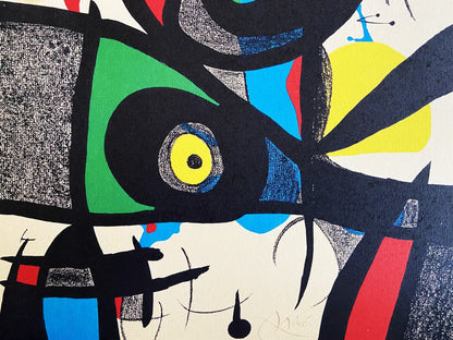 Joan Mir Lithograph Poligrafa Barcelona 1973 Published Signed Op