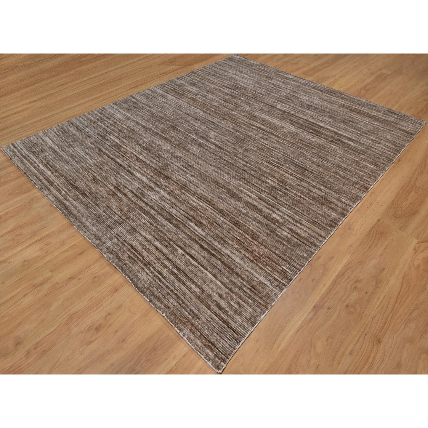8'1"X10'1" Brown Modern Design Hand Loomed Indoor Outdoor Oriental Rug