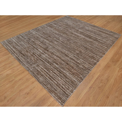 8'1"X10'1" Brown Modern Design Hand Loomed Indoor Outdoor Oriental Rug