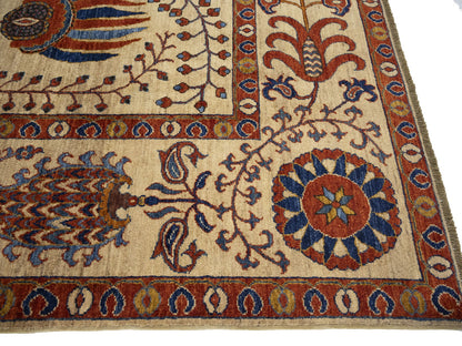 Carpet 7X10 Handspun Wool Afghan Oriental Rug Large Floral Design Living Room