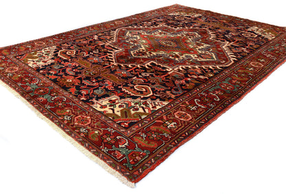 Handmade Vintage Heriz Oriental Rug Classic