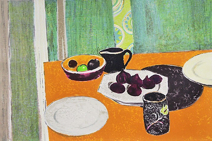 Rene Genis (France) Signed Original Lithograph Print Framed "Still Life"