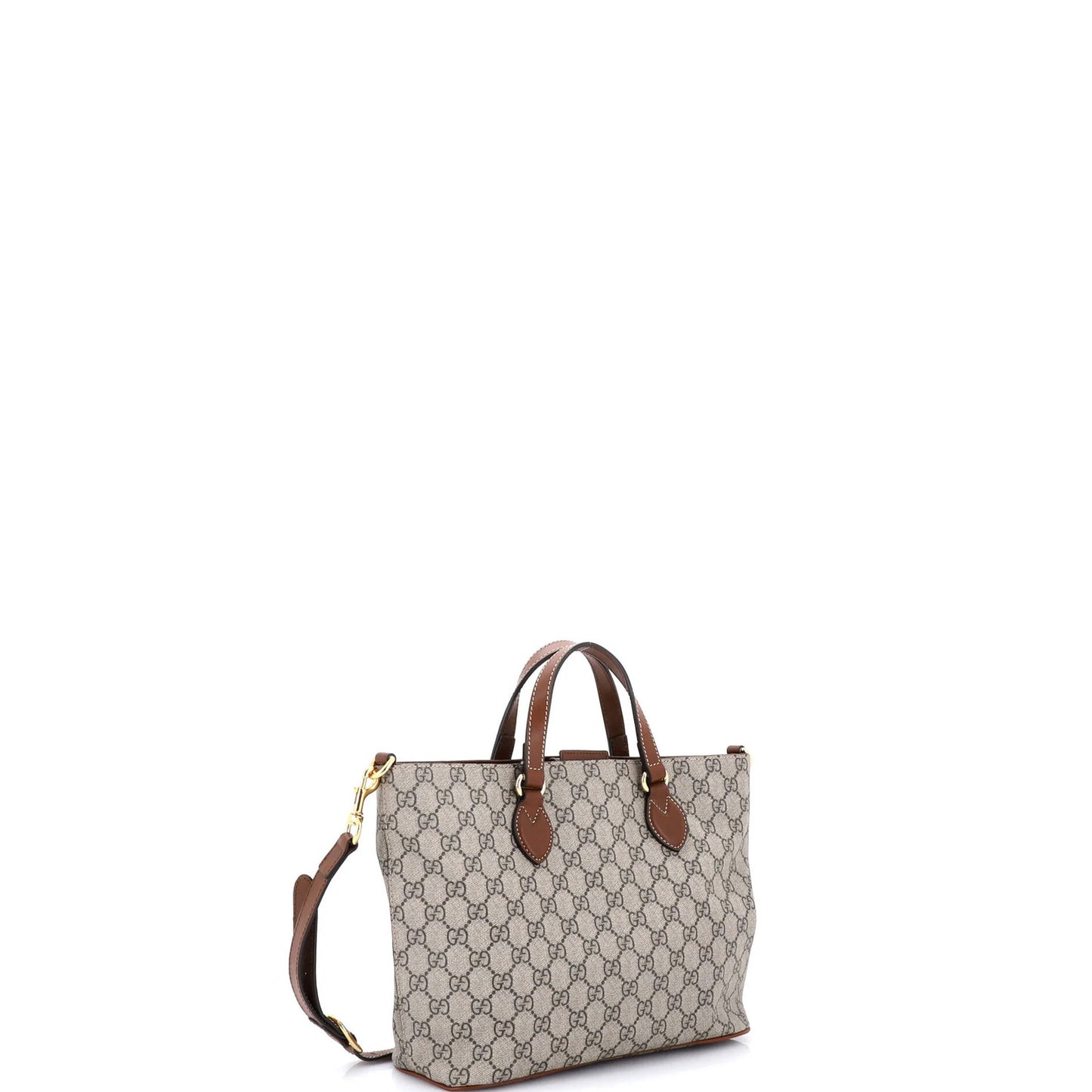 Gucci Convertible Soft Tote Gg Coated Canvas With Leather Small