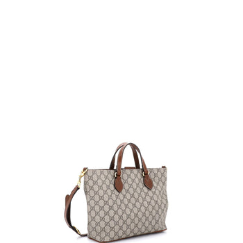 Gucci Convertible Soft Tote Gg Coated Canvas With Leather Small