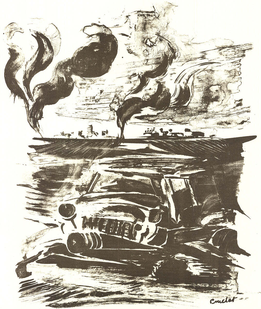 Artist Unknown Requiem For General Moteurr " Lithograph Contemp