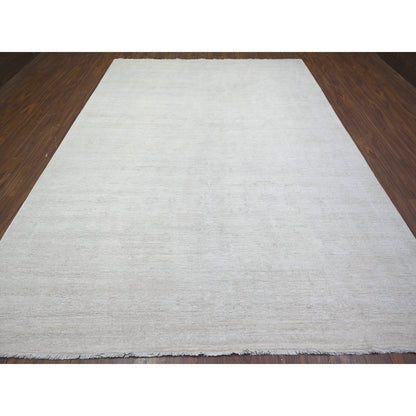 8'9"X11'9" Retro White Washed Out Peshawar Wool Hand Knotted Oriental Rug