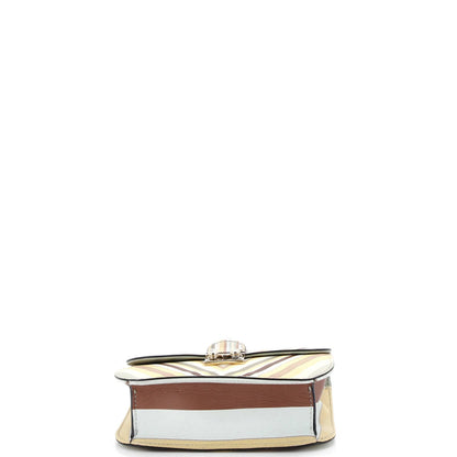 Valentino Garavani 1975 Glam Lock Shoulder Bag Striped Leather Small
