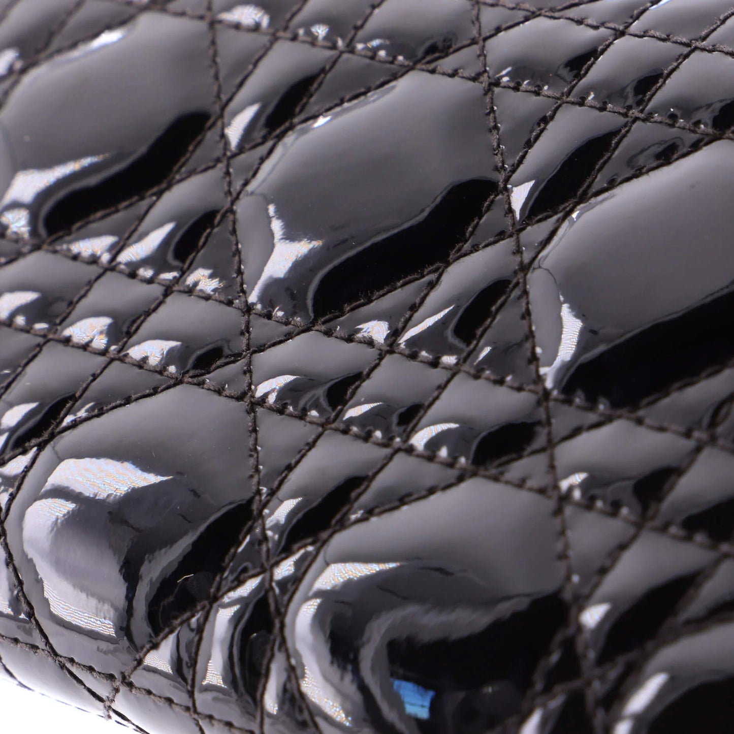 Christian Dior Lady Dior Zip Around Wallet Cannage Quilt Patent Long