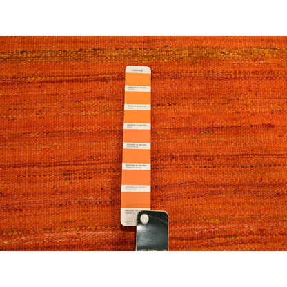 8'X10'1" Sunset Colors Plain Solid Design Wool And Silk Hand Knotted Rug