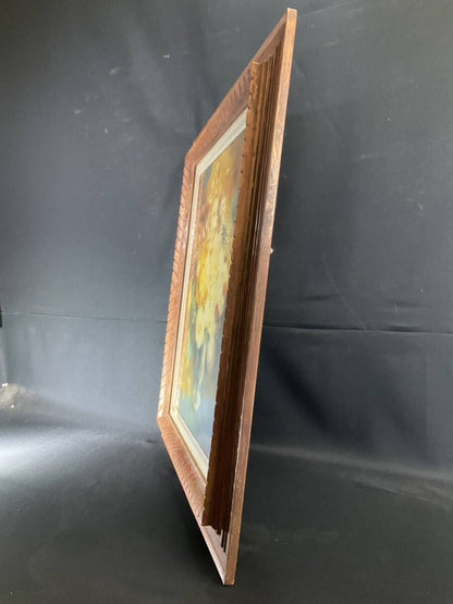Yves Chaix Oil Painting Bouquet Blanc et Or French Modern Floral Art Framed