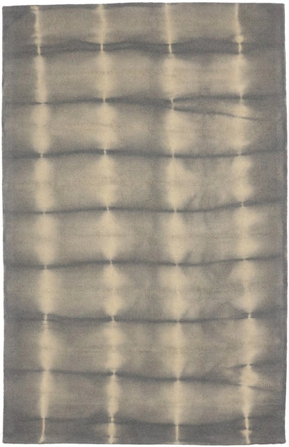 Hand-Tufted Gray Tie-Dye Wool Rug Modern