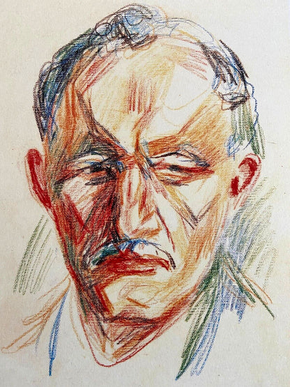 Edvard Munch 'Self-Portrait' Lithograph Coa Hand-Signed Numbered