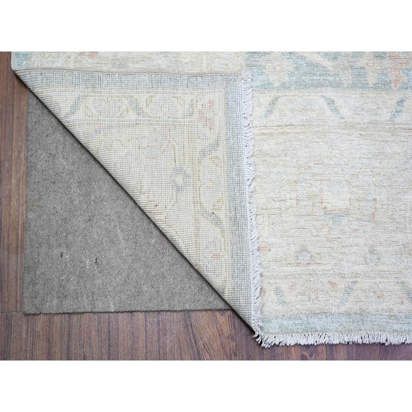 8'X9'7" Cadet Gray Finer Peshawar Soft Wool Hand Knotted Oriental Rug