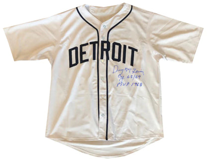 Denny Mclain Autographed "Cy 68/69 Mvp 1968" Detroit Tigers Jersey