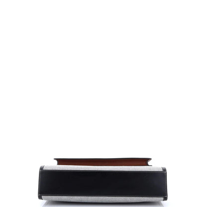 Burberry Logo Pocket Tote Canvas With Leather Medium