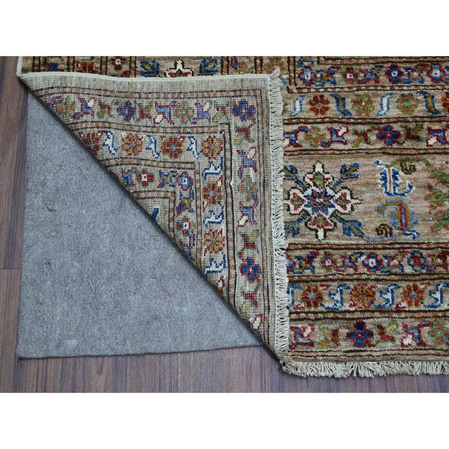 9'X11'9" Hand Knotted Beige Super Kazak Extra Soft Wool Oriental Rug