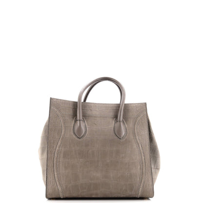 Celine Phantom Bag Crocodile Embossed Nubuck Medium