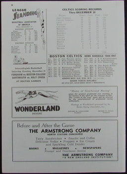 Vintage 1946 Boston Celtics Vs. St. Louis Bombers
