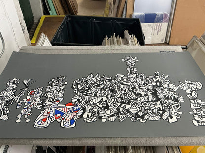 Jean Dubuffet Le Libre Echange " Serigraph Modernism Gray, Bla