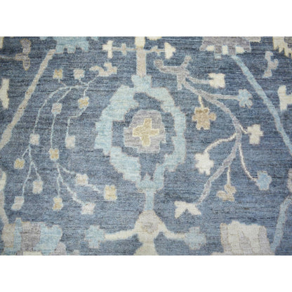 11'9"X15'7" Gray Wool Hand Knotted Afghan Angora Oushak Oversized Rug