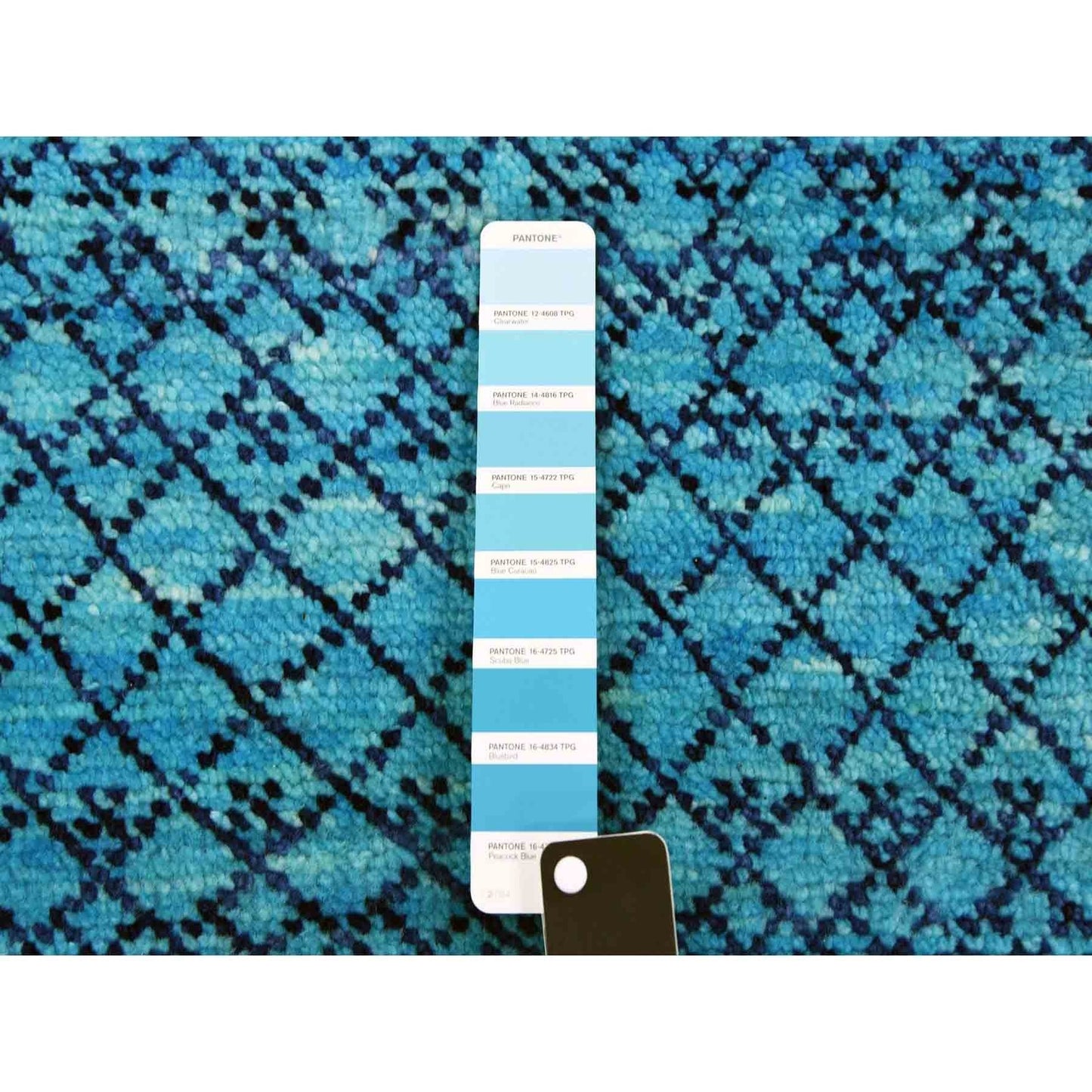 10'X14'1" Blue Chiaroscuro Collection Hand Knotted Wool Oriental Rug