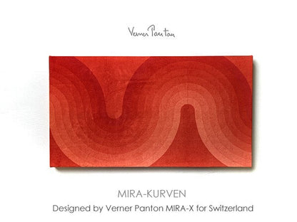 Vintage Verner Panton Mira X Kurven 23In Red Wall Art Board Fabric Mid Century