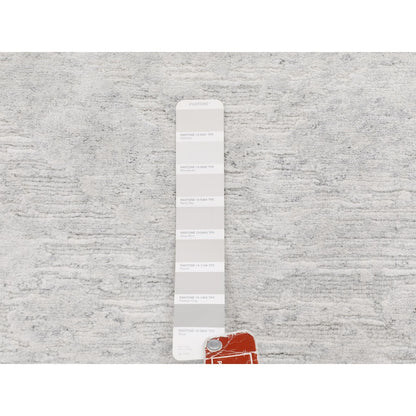 2'6"X8' Modern Hand Spun Runner Undyed Natural Wool Hand Knotted Rug