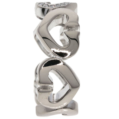 CARTIER   Ring C Heart Diamond # 48 K18 White Gold