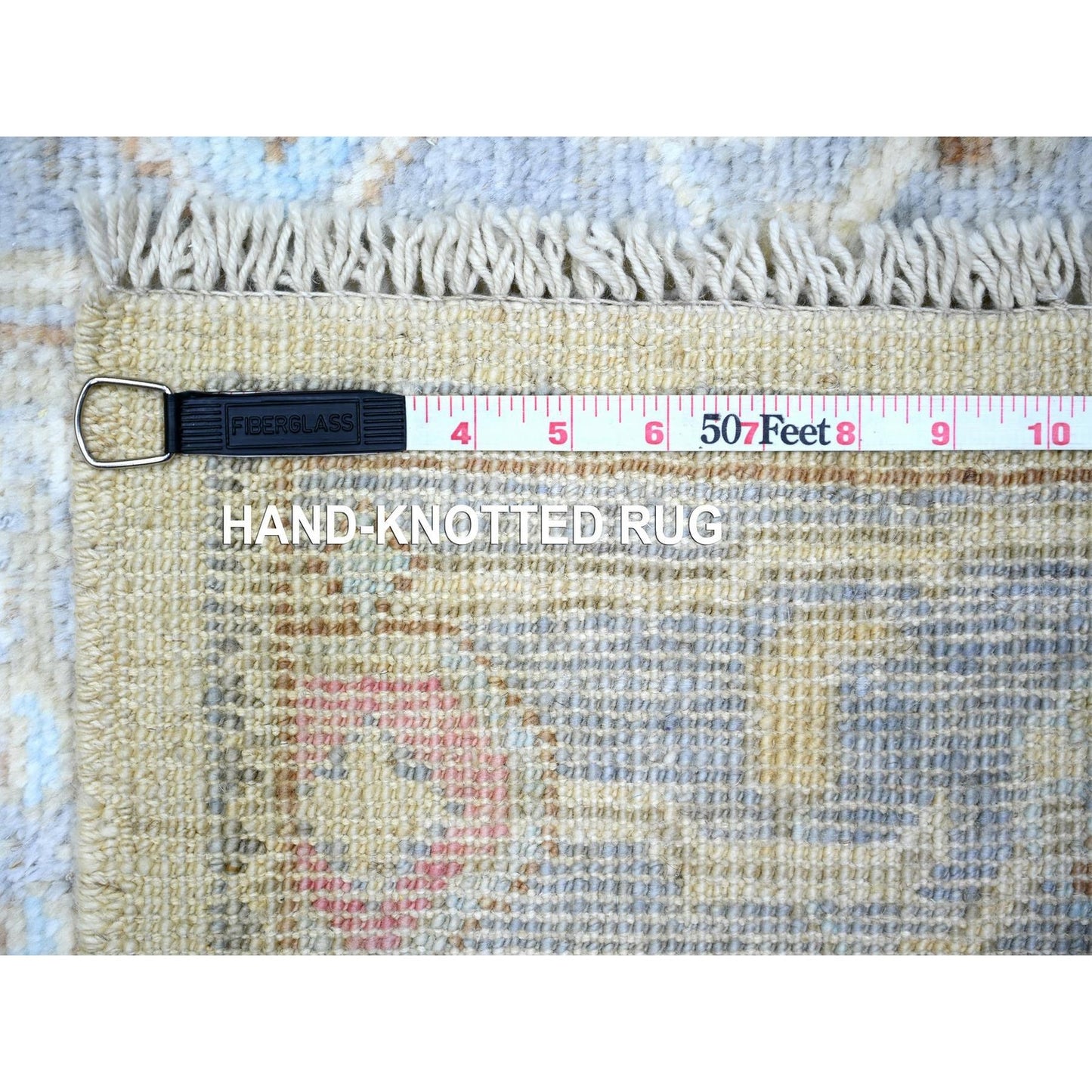 2'9"X15'10" Beige Wool Hand Knotted Afghan Angora Oushak Runner Rug