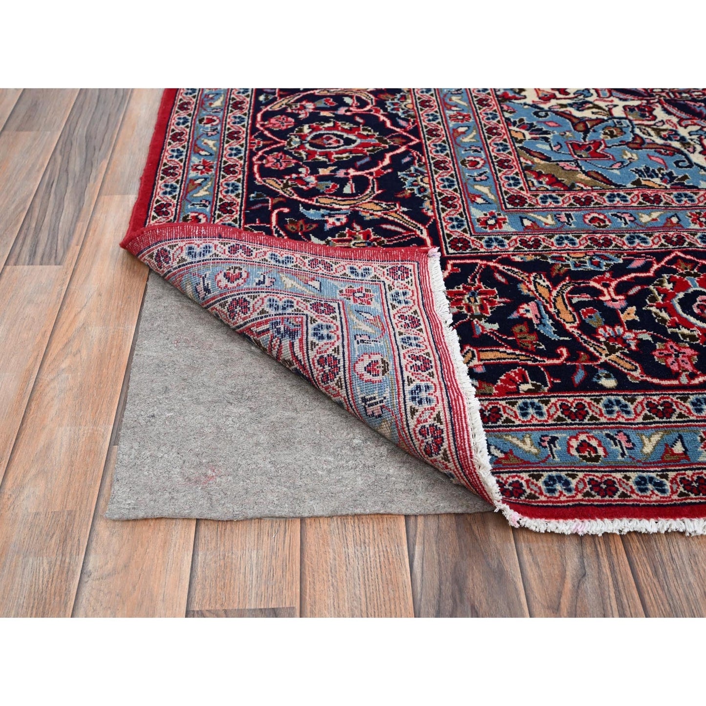 9'6"X13'5" Portia Red Hand Knotted Wool Tribal Floor Vintage Kishoon Rug