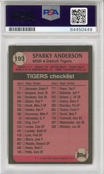 Sparky Anderson Autographed 1989 Topps Card (Psa)