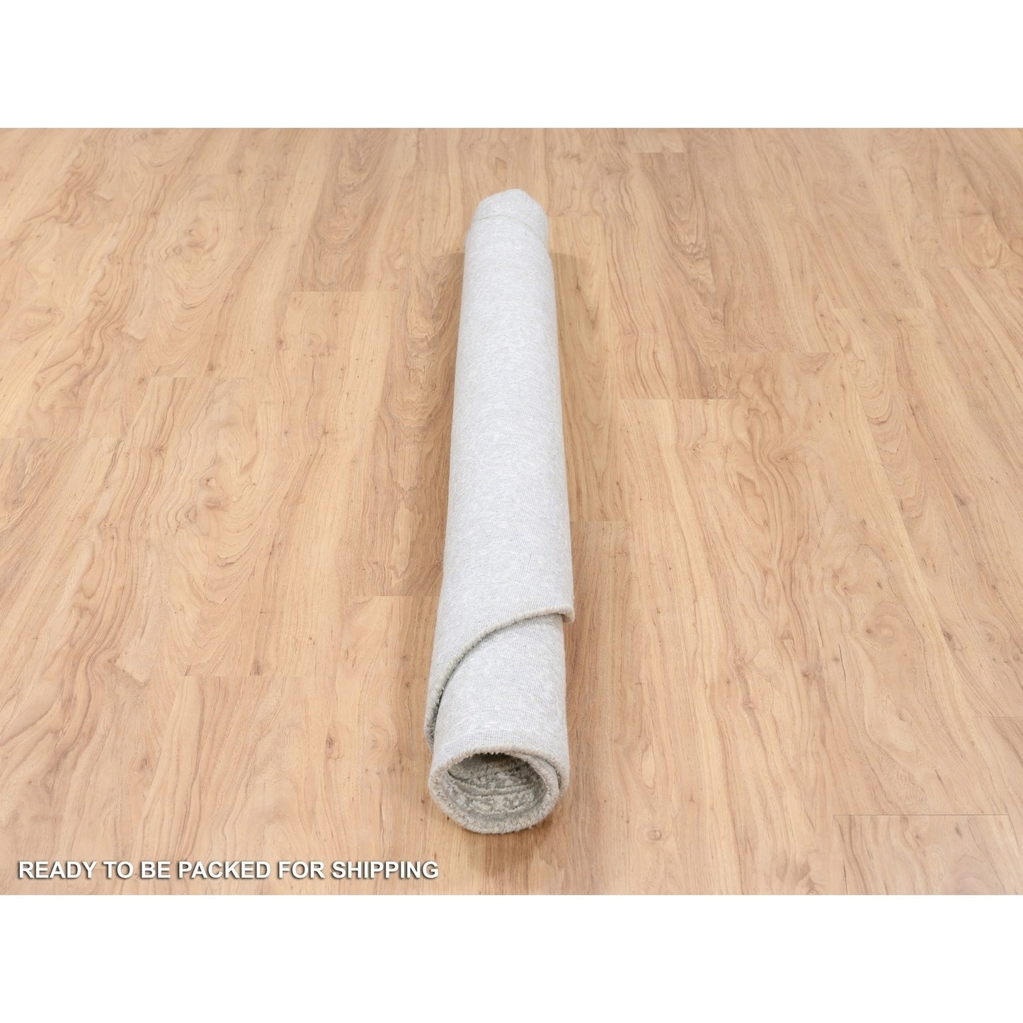 6'X6' Beige Wool And Silk Hand Loomed Fine Jacquard Round Rug