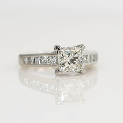 Ladies Platinum Diamond Ring, 1.03Ct Gia H/Vsi