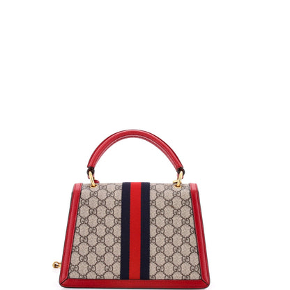 Gucci Queen Margaret Top Handle Bag Gg Coated Canvas With Leather Small
