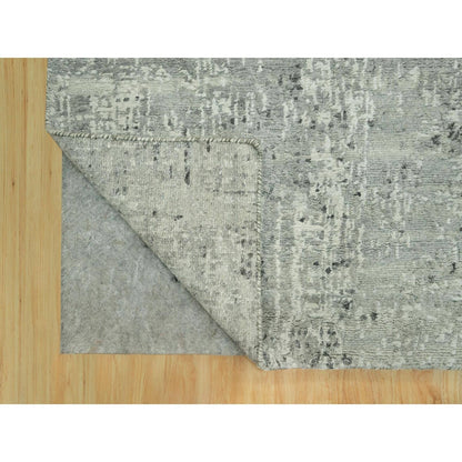 2'6"X20'2" Diff Gray Modern Undyed Wool Hand Knotted Xl Runner Rug