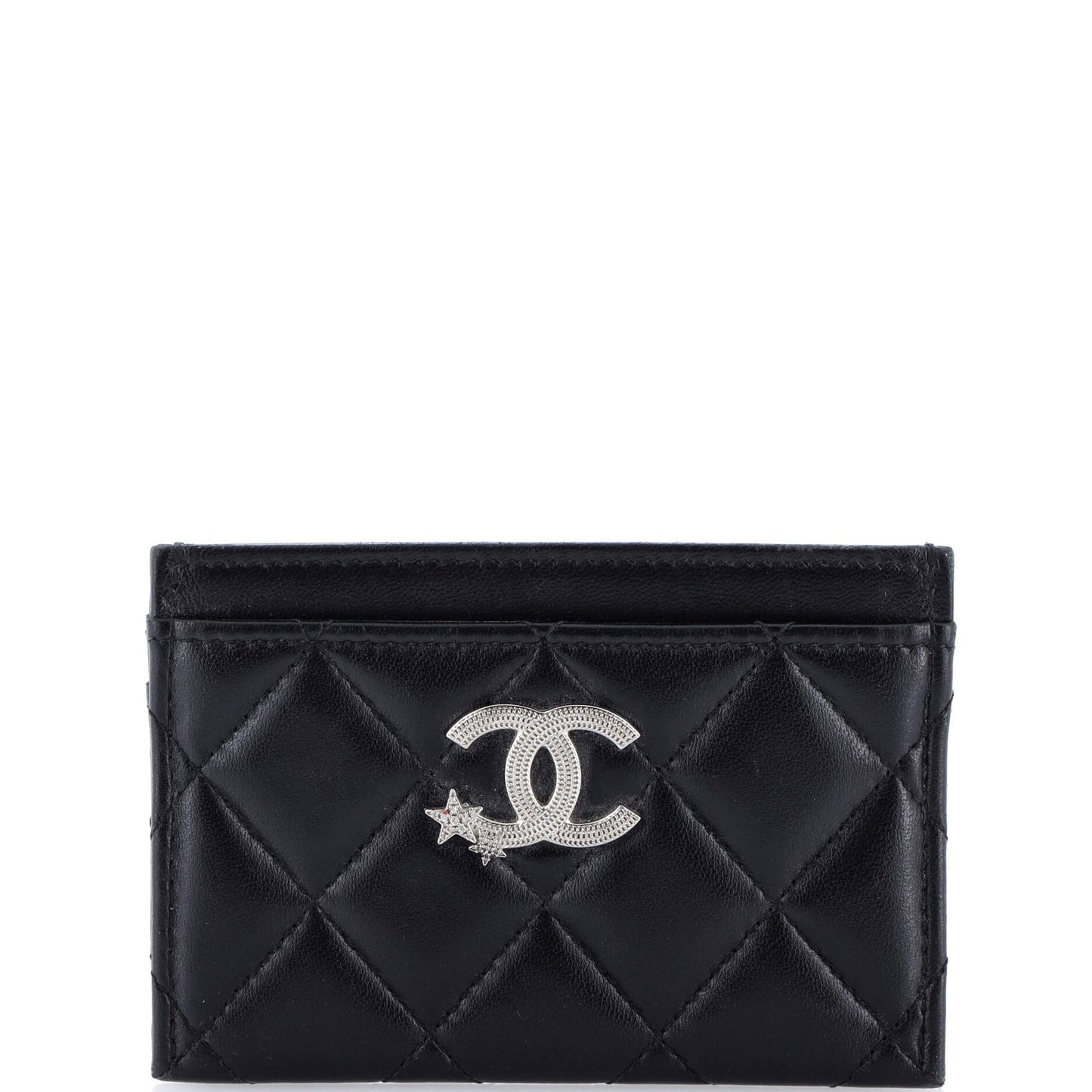 Chanel Cc Stars Card Holder Quilted Lambskin