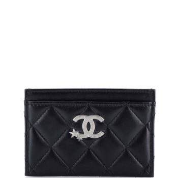 Chanel Cc Stars Card Holder Quilted Lambskin