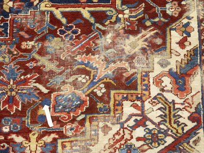 Semi-Antique Hand-Knotted Oriental Rug Large Red