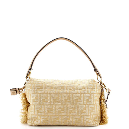 Fendi Mamma Baguette Nm Zucca Jacquard And Raffia Medium