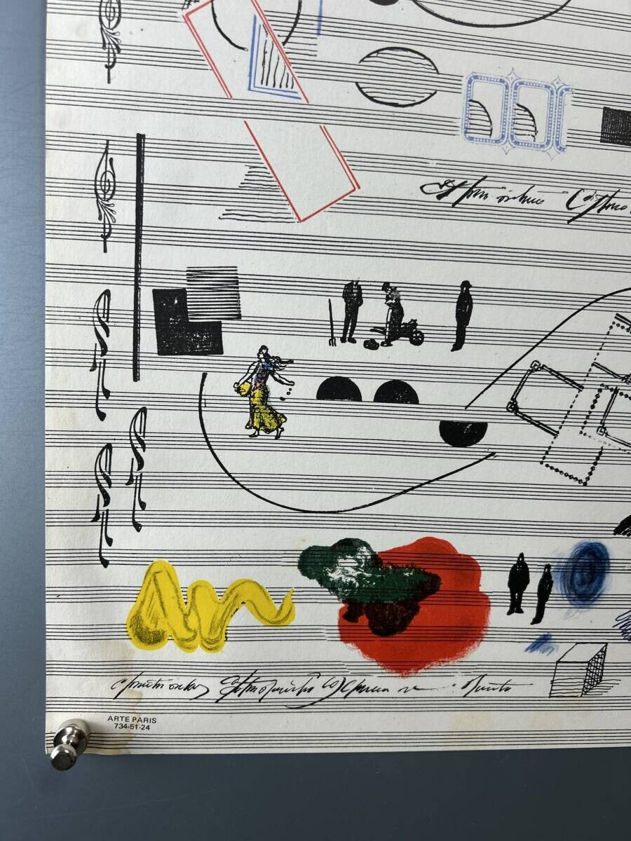 Saul Steinberg Nuits De La Fondation 1970 Lithograph Poster 88.5X58 Cm /35X23 In