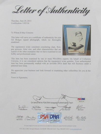Gil Hodges Hof Signed/Autographed 5X7.5 B/W Photo