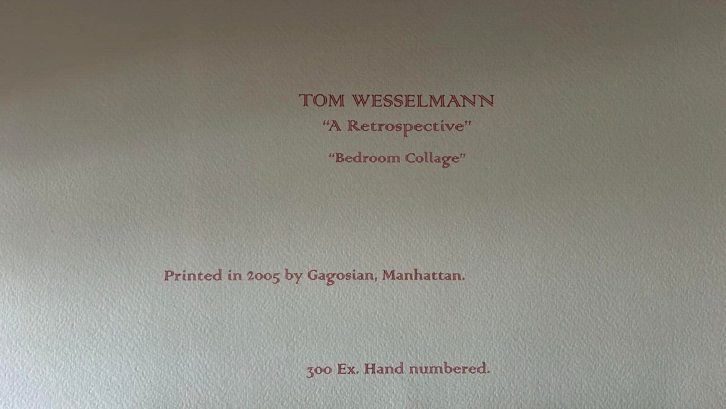 Tom Wesselmann Lithograph Handmade Coa Signed Op Numbered By Hand