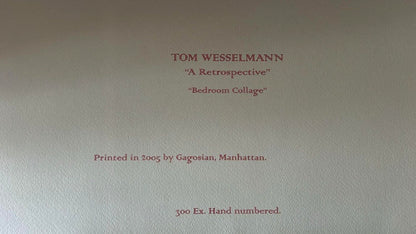 Tom Wesselmann Lithograph Handmade Coa Signed Op Numbered By Hand