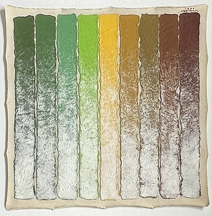 Hisashi Momose Signed Original Painting Mixed Media "Nine Strips" Framed