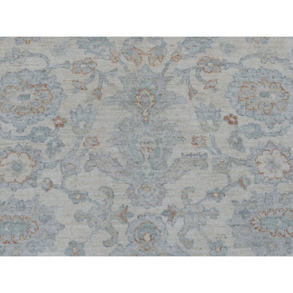8'X9'9" White White Wash Peshawar Hand Knotted Natural Wool Oriental Rug