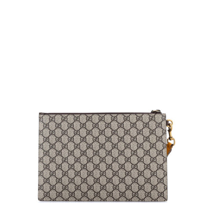 Gucci Neo Vintage Wristlet Pouch Gg Coated Canvas