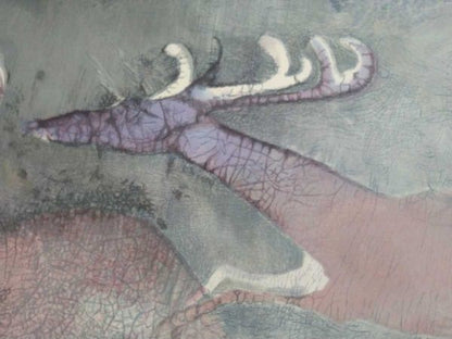 Edwin Salomon Signed Lithograph Two Deer Limited Edition Abstract Animal Art