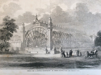 Joseph Paxton Crystal Palace Prototype Crystal Sanatorium 1850S Engraving Iln